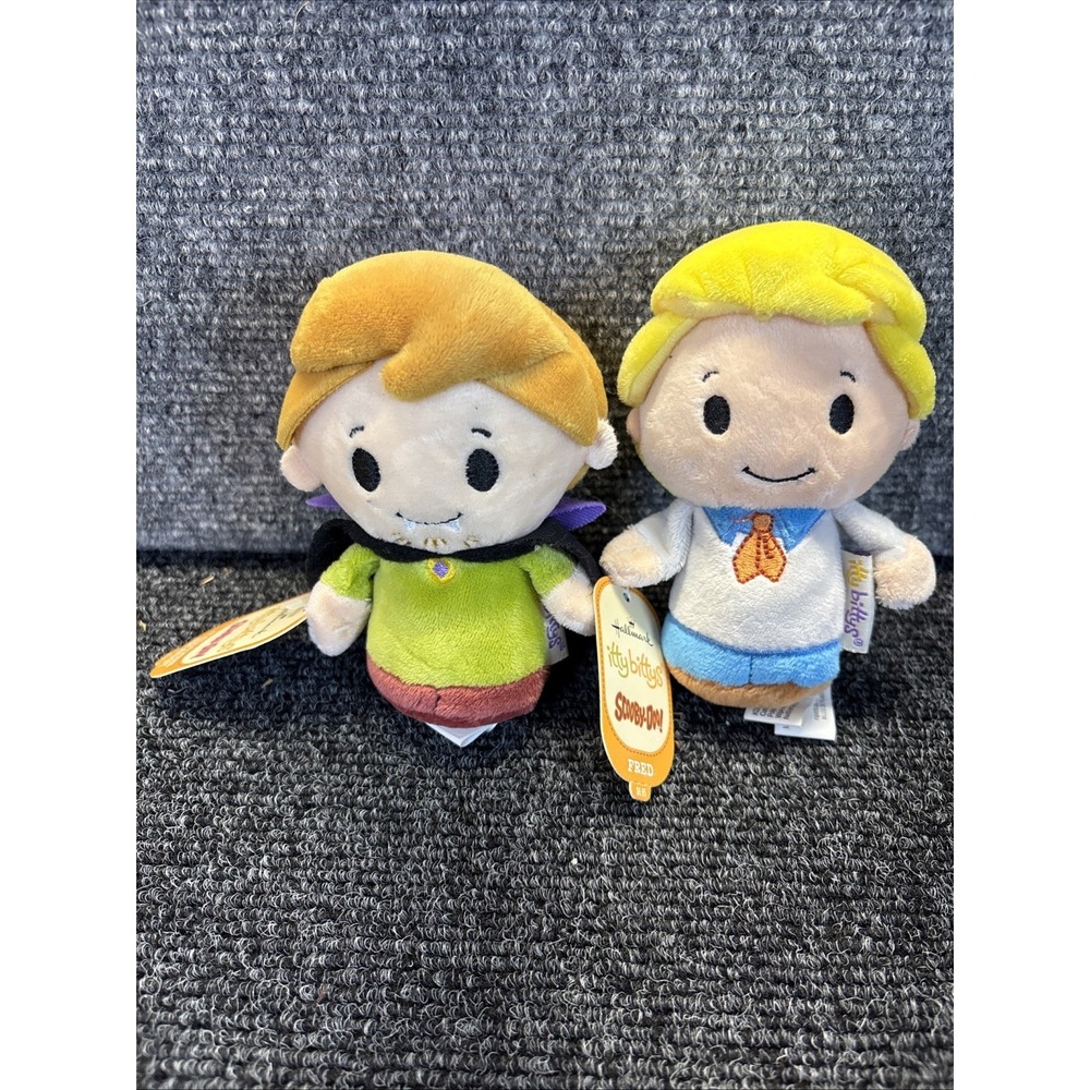 Lot of 2~Hallmark Itty Bittys~Scooby Doo~4.5" Plush~Fred and Shaggy